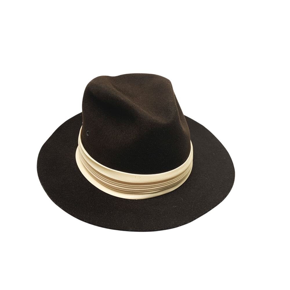 Vintage Shelburne New York Black w/ Beige Band Size L - Picture 1 of 7